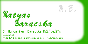 matyas baracska business card